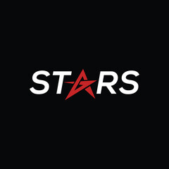 Fototapeta premium stars logo design, word mark stars graphic vector template