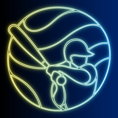 Neon Basketball Glowing Line Art Vector Illustration, Sports Equipment Design, Dynamic Game Symbol, Athletic Competition Graphic