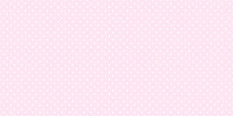 Seamless light pink background with white polka dot pattern. Cute pastel aesthetic, elegant minimalist design for scrapbooking, wallpaper, textile, and greeting cards © Kara kara