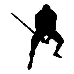 Sword Warrior Silhouette Flat Image