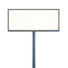 Obraz premium Blank billboard on metal pole against white background isolated on transparent background