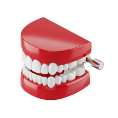 Obraz premium Novelty Wind Up Chattering Teeth Toy Isolated