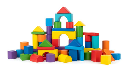 Obraz premium colorful wooden toy building blocks