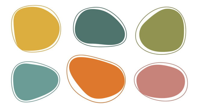 Abstract Organic Shapes Collection with Hand Drawn Outlines.