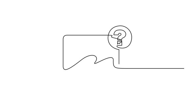 Animated self drawing of continuous line draw Quick tips. Animated self drawing question mark and speech bubble. Full length one line animation
