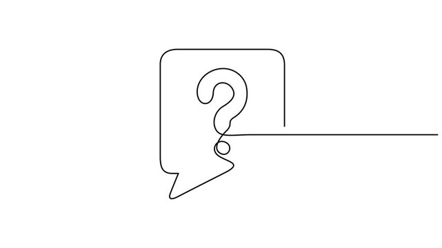 Animated self drawing of continuous line draw Quick tips. Animated self drawing question mark and speech bubble. Full length one line animation