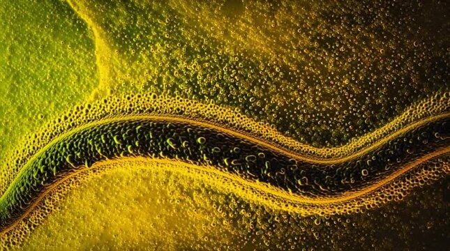 Microscopic View of Parasitic Worm in Yellow Biological Fluid