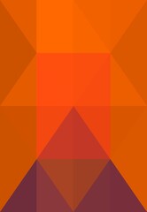 An abstract geometric background features a colorful orange triangle pattern with creative polygonal shapes in a seamless vector design template for a modern wallpaper texture