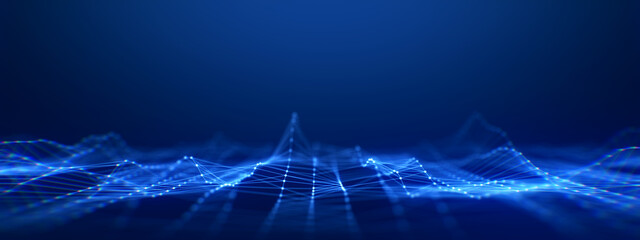 Concept of AI Technology, Digital Network, internet communication. Abstract technology data background - 3d illustration