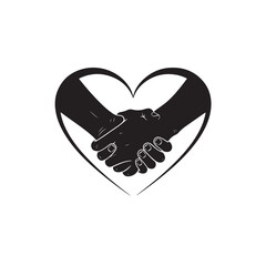 Handshake in Heart Shape