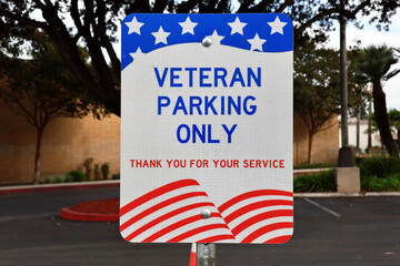 Veteran Parking Only Reserved Sign