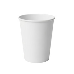 Disposable white paper cup on white background isolated on transparent background