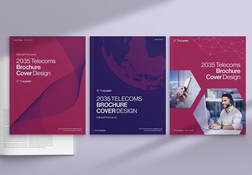 Brochure Cover Template for Modern Minimalist Corporate Annual Report & Company Profile Front Pages