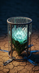 Protective Mesh Casing Around Bio-Engineered Bloom