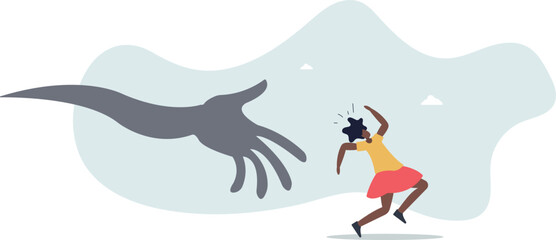 Obraz premium Fear and fright concept of phobias and mental ill health.