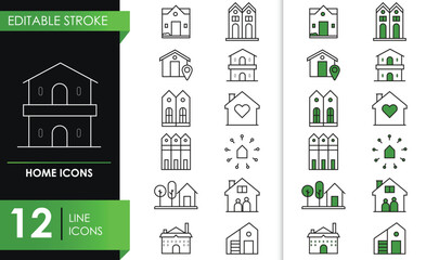 set of home icons vector 