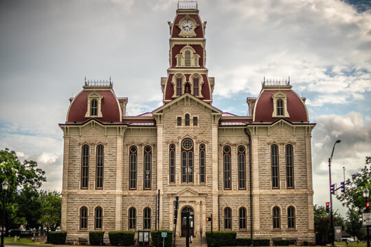 Old Historic Courthouse Building in Downtown Weatherfors, Texas