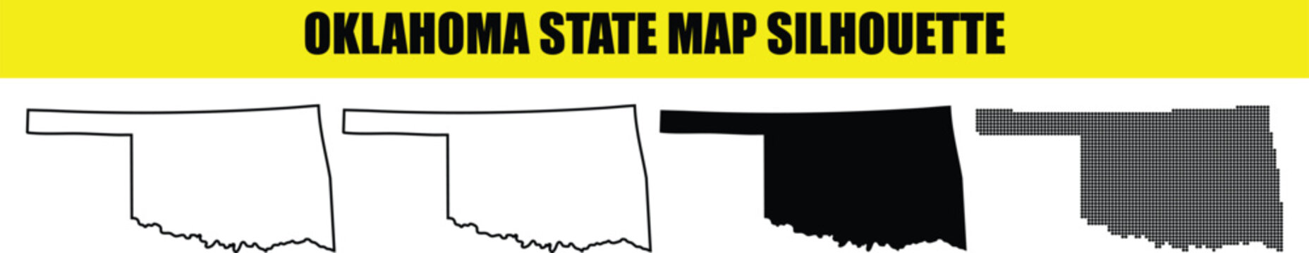 Oklahoma state map silhouette collection vector graphic easy to edit illustration united states America