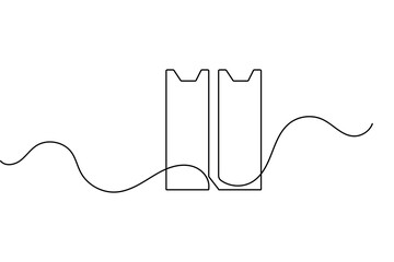 Obraz premium Document file folder in continuous one line drawing minimalist style isolated vector illustration