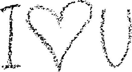 I Love You. Chalk Hand Drawn Lettering.
