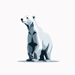 Obraz premium White Polar Bear Standing Side View Flat Vector Icon