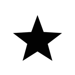 Obraz premium Star Silhouette Vector Icon Isolated Five Point Classic Celestial Symbol on White Background for Award Design