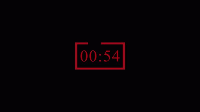 ONE minute countdown timer animation, countdown timer 1 minute animation from sixty second to zero second countdown one minute countdown timer animation on transparent background,4 k animation