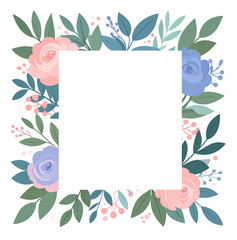 Ramka kwiatowa z miejscem na tekst - zaproszenie