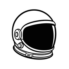 Fototapeta premium Astronaut Helmet Silhouette Vector Icon Isolated Space Visor Gear Symbol on White Background for Cosmos Design