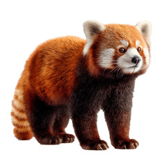 Obraz premium Red panda stands on all fours during wildlife protection event to raise awareness for ecological issues on March 3