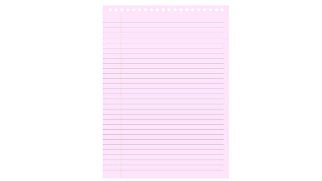 Soft Pink Lined Paper with Perforations - Cute Notebook Page for Journaling and Creativity