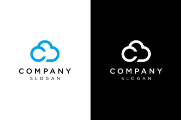 simple C cloud logo design