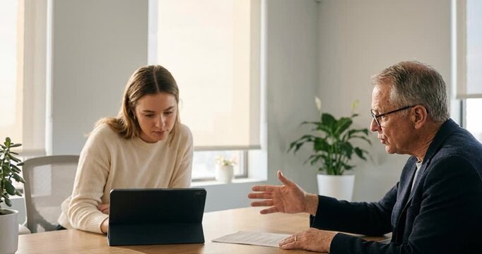 Professional consultation discussion interview collaboration office