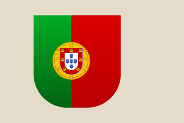 Portuguese national coat of arms shield illustrated as a clean vector graphic, representing the country's official patriotic identity.