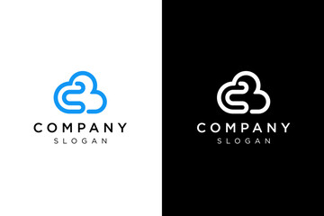 Line C cloud shape logo design