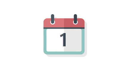 Calendar Page with Number 1 - Flat Design Icon