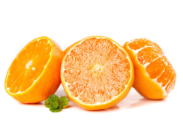 Fresh Sliced Oranges with Mint Leaf - Citrus Fruit Stock Photo © DinhThi