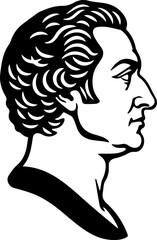 Elegant profile portrait of a distinguished gentleman conveying wisdom and historical significance, perfect for educational or biographical content. © Teh