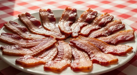 Crispy Bacon Strips Plated for Breakfast