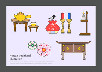 Korean traditional images set collection