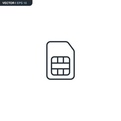Mobile SIM Card and Cellular Connection Icon