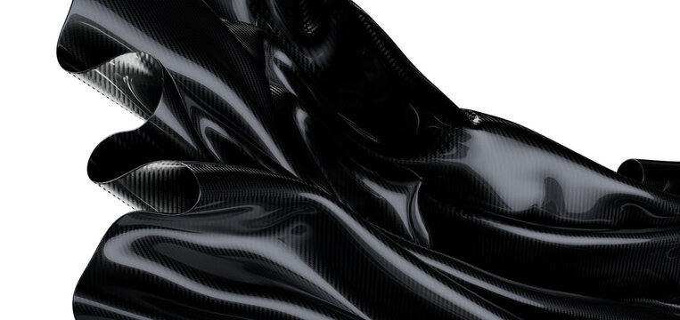 Black carbon fiber material background with reflective light, perfect for technology and design projects. High-quality t