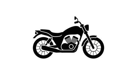 Fototapeta premium Black motorcycle silhouette icon, vector illustration