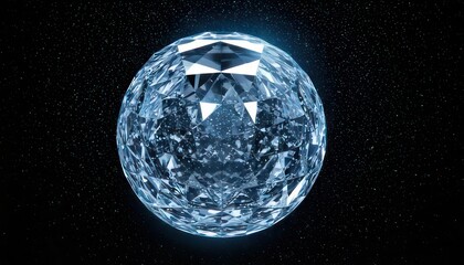 Captivating Blue Diamond - A Glimmering Gemstone Against the Cosmic Void.