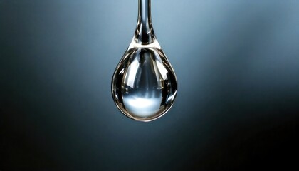 Captivating Close-Up of a Single Water Drop Against a Dark Background.