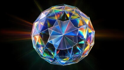 Captivating Crystal Sphere - A Mesmerizing Display of Light and Color.