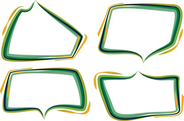 green orange colorful geometric creative dialouge bubbles