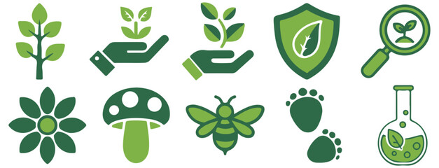 Green Nature Icon Set