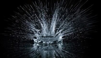 Captivating water splash with intricate crown formation against a dark backdrop.