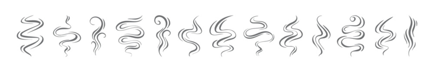 Obraz premium Smoke, aroma lines icon. Doodle Wavy Smoke lines symbol sketch style hand drawn